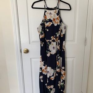 Anself Halter Floral Maxi Dress Size Large NWT